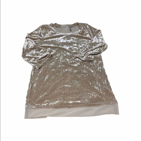 Journey Five Crushed Velvet‎ Illusion Layer Long Sleeve Top Blush Pink Large - Picture 8 of 8